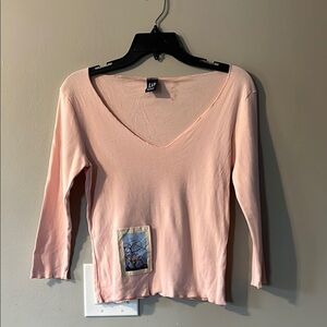 Women's Pink V-Neck Top